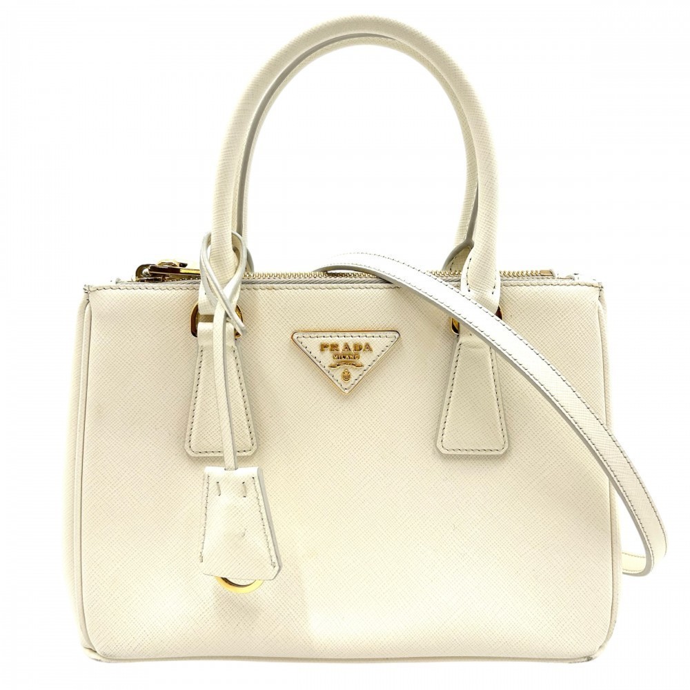 Prada Galleria Small Shoulder Bag Leather White